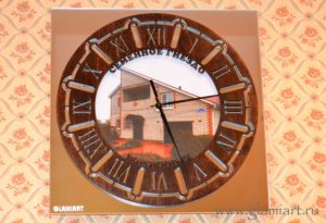 Часы настенные зеркало - фото-лазерная резка